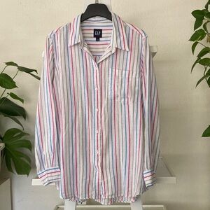 GAP long-sleeve button-down striped shirt